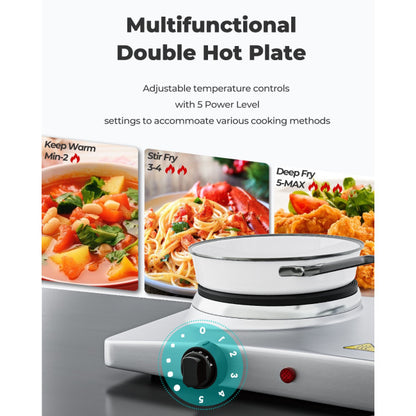 1800W Double Hot Plate Electric Countertop Burner