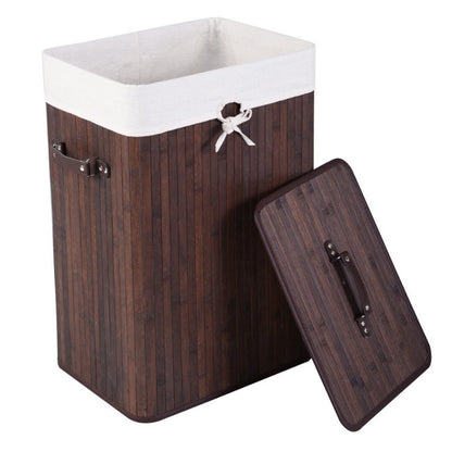 Rectangle Bamboo Hamper Laundry Basket