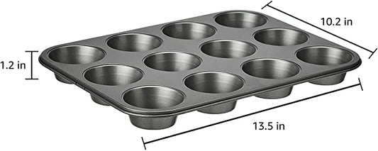 Nonstick Muffin Baking Pan, 12 Cups