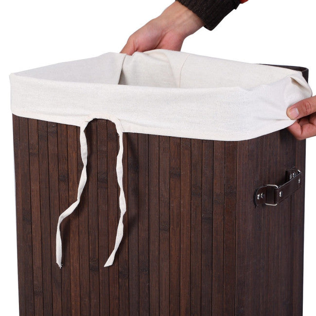 Rectangle Bamboo Hamper Laundry Basket