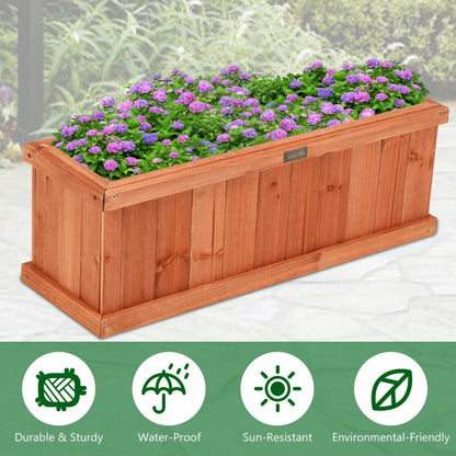 Wooden Decorative Planter Box for Garden, Yard, and Window