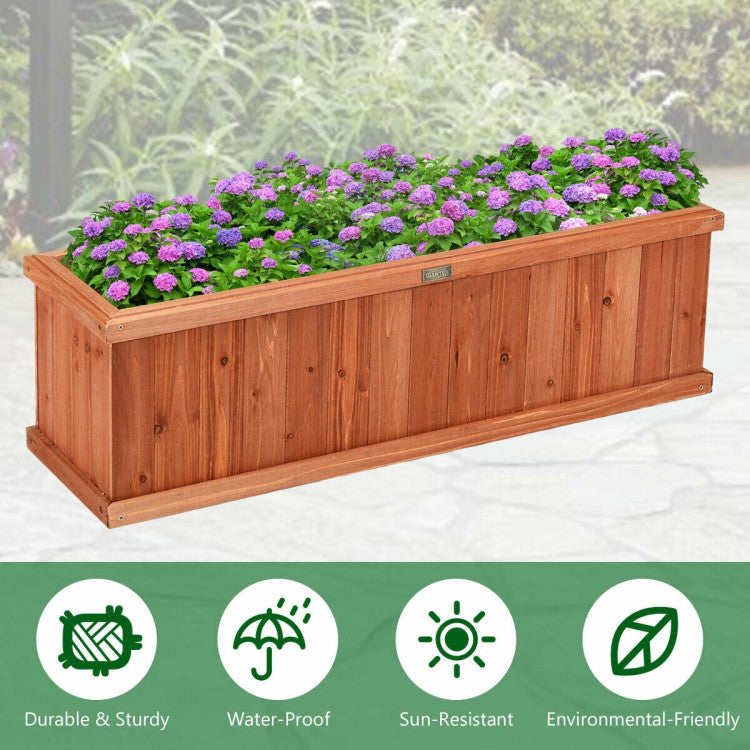 3' x 3" Wooden Decorative Planter Box for Garden Yard and Window