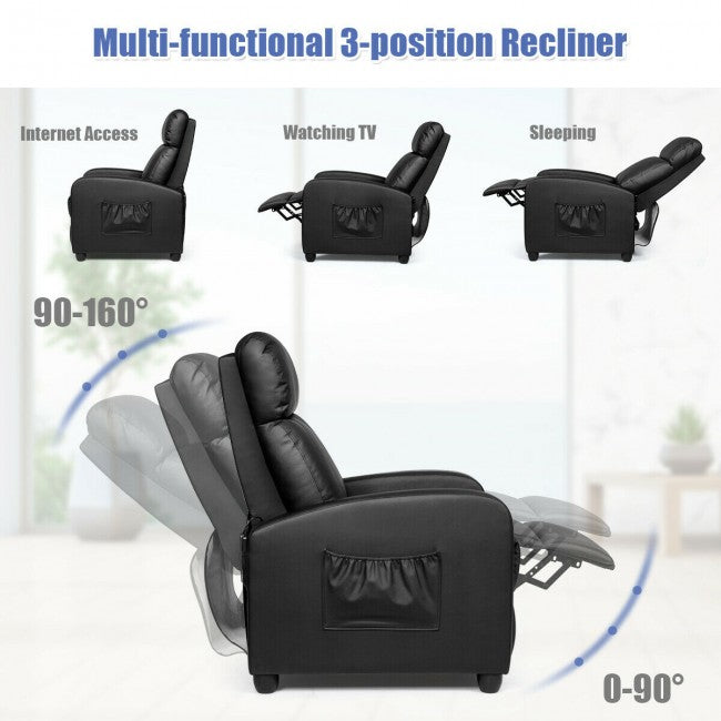 Recliner Sofa Wingback Chair with Massage Function