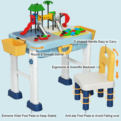 6 in 1 Kids Activity Table Set with Chair