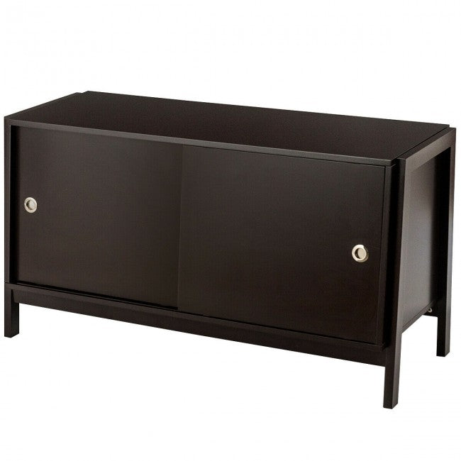 TV Stand Modern Entertainment Cabinet with Sliding Doors