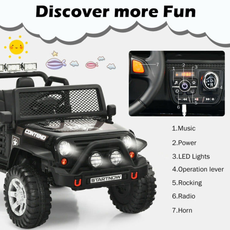 Costway 12V Kids Remote Control Electric Ride On Truck Car with Lights and Music