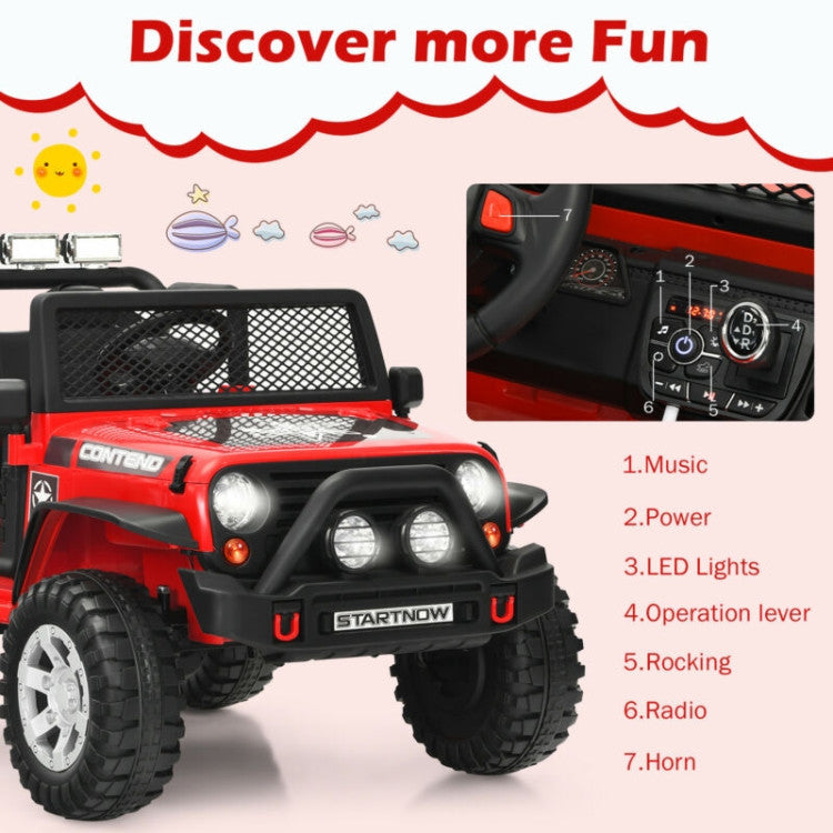 Costway 12V Kids Remote Control Electric Ride On Truck Car with Lights and Music