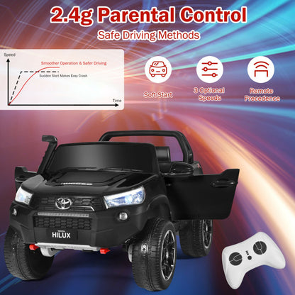 Costway 2*12V Licensed Toyota Hilux Ride On Truck Car 2-Seater 4WD with Remote