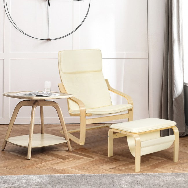 Relax Bentwood Lounge Chair Set with Magazine Rack