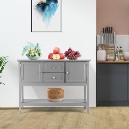 Costway Wooden Sideboard Buffet Console Table with Drawers and Storage