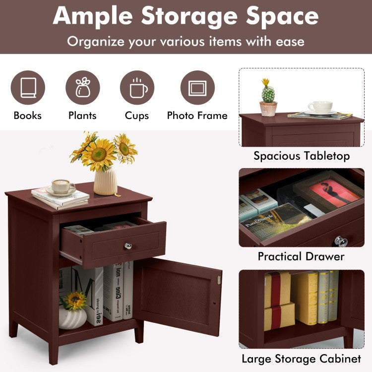 2-Tier Accent Table with Spacious Tabletop