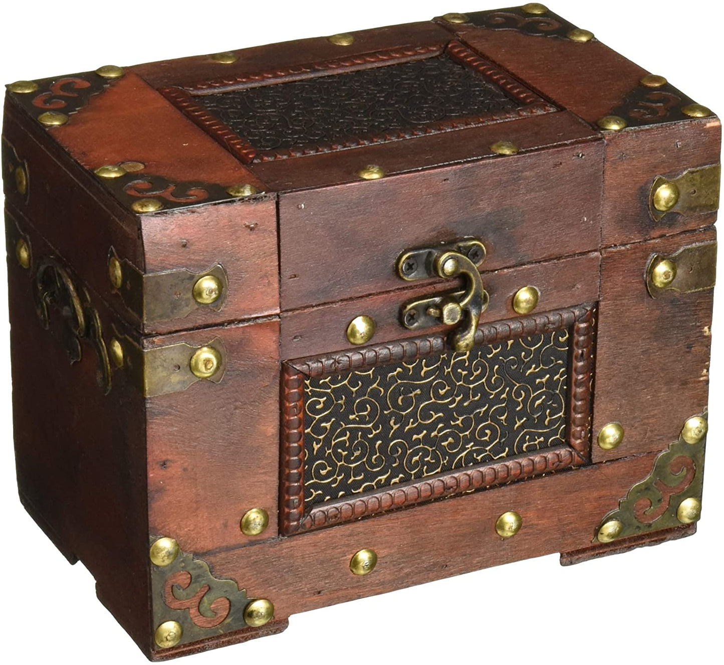Rustic Studded Index/Recipe Card Box with Antiqued Latch (Large)