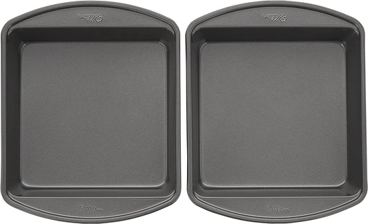 Perfect Results Premium Non-Stick 8-Inch Square Cake Pans, Set of 2, Steel Bakeware Set