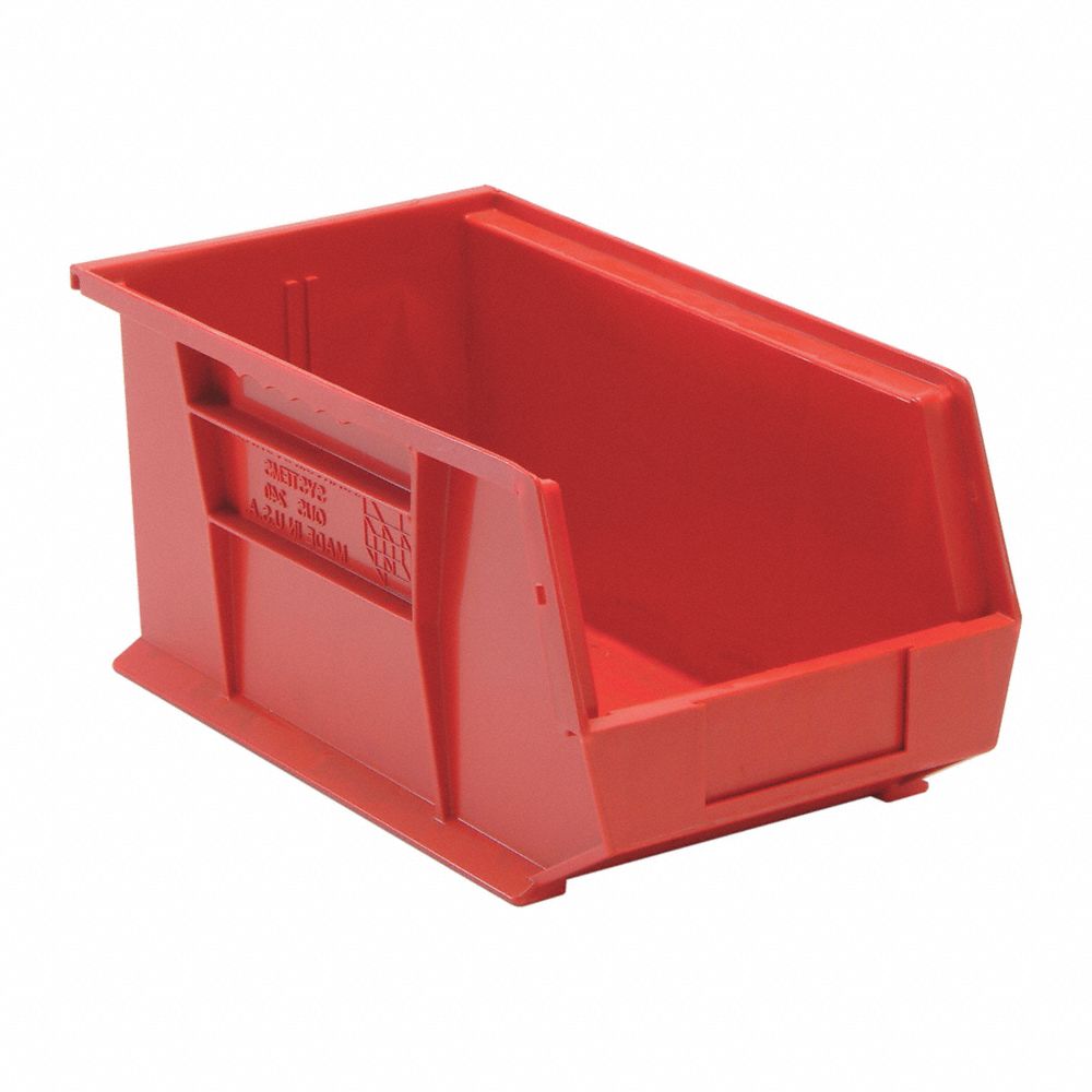 Red Hang and Stack Bin, 14-3/4"L x 8-1/4"W x 7"H