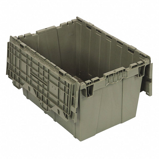 Attached Lid Container, 1.67 cu. ft., Gray