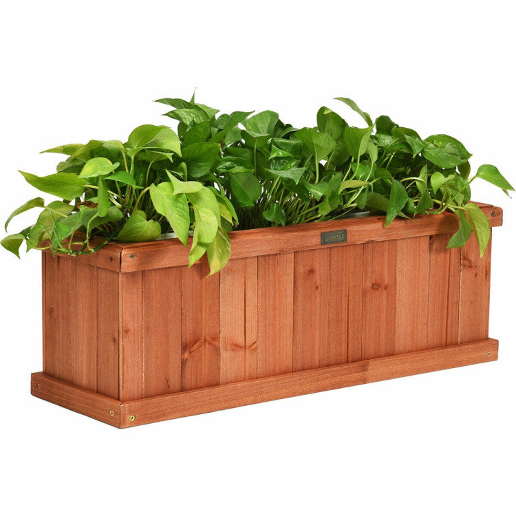 Wooden Decorative Planter Box for Garden, Yard, and Window