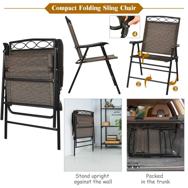 Patio Dining Set with Patio Folding Chairs and Table