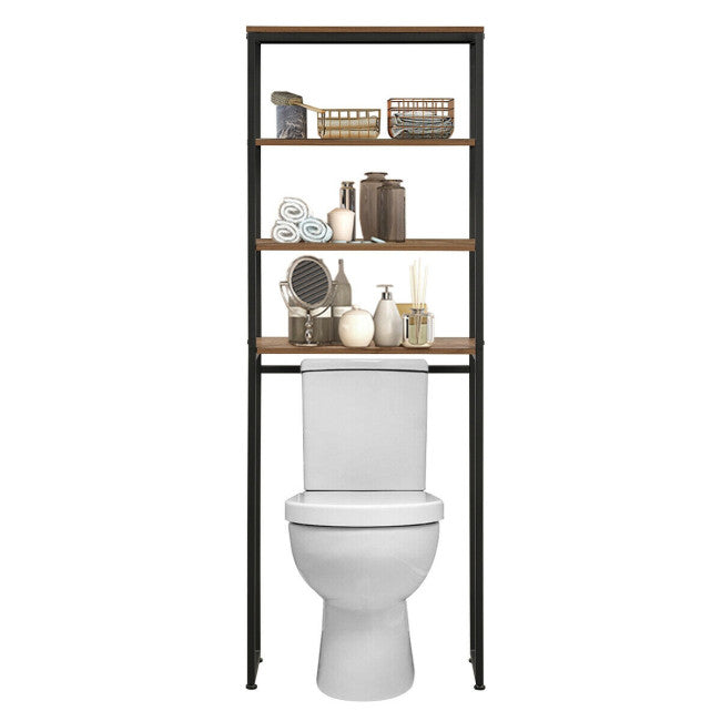 4-Tier Adjustable Bathroom Metal Storage Rack