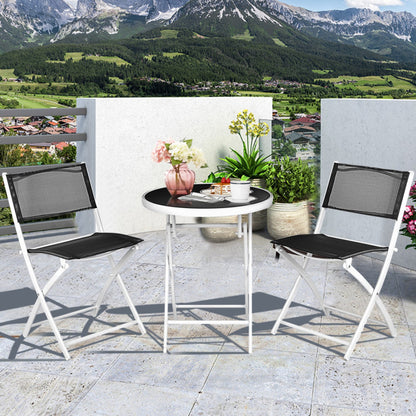 3-Piece Patio Folding Bistro Set for Balcony or Outdoor Space