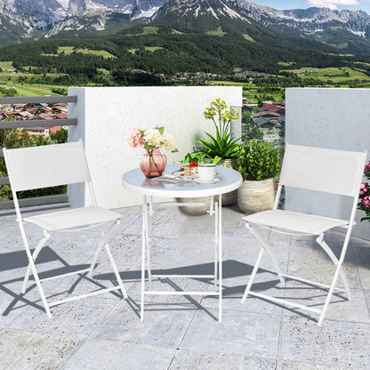 3-Piece Patio Folding Bistro Set for Balcony or Outdoor Space