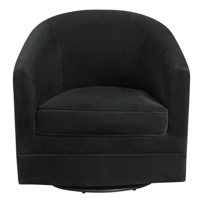 Modern Swivel Barrel Chair with Metal Base