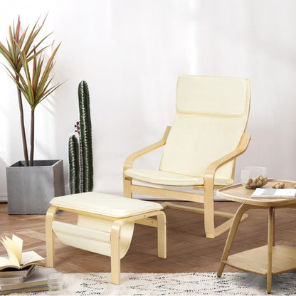 Relax Bentwood Lounge Chair Set with Magazine Rack