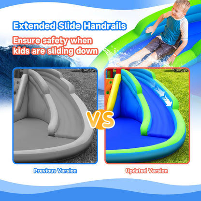 Inflatable Waterslide Bounce House with Upgraded Handrail without Blower