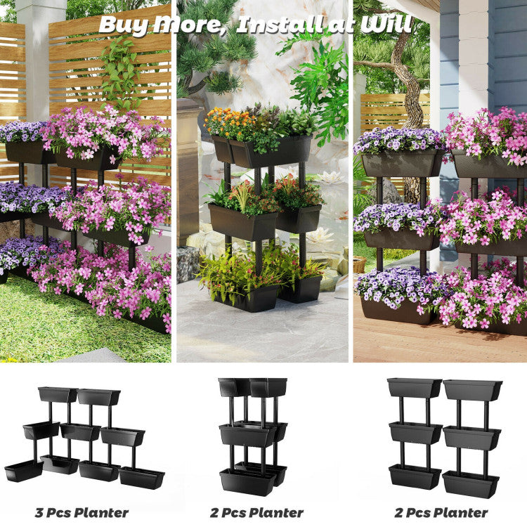 3-Tier Freestanding Vertical Plant Stand for Gardening and Planting Use