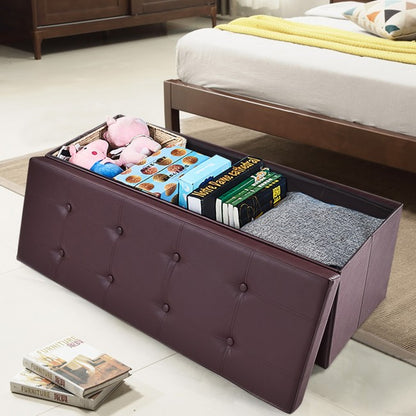 45 Inches Large Folding Ottoman Storage Seat