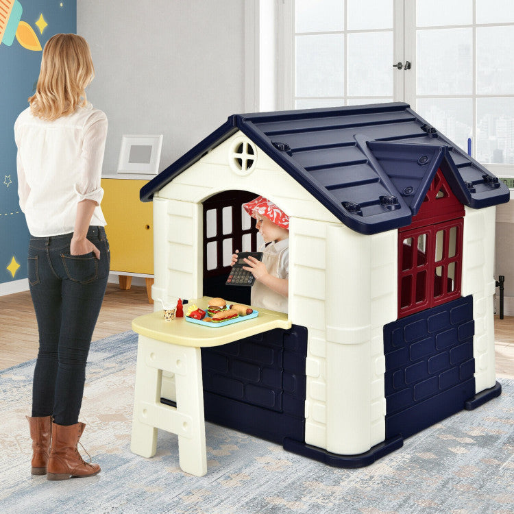 Costway Kid’s Playhouse Pretend Toy House For Boys and Girls 7 Pieces Toy Set