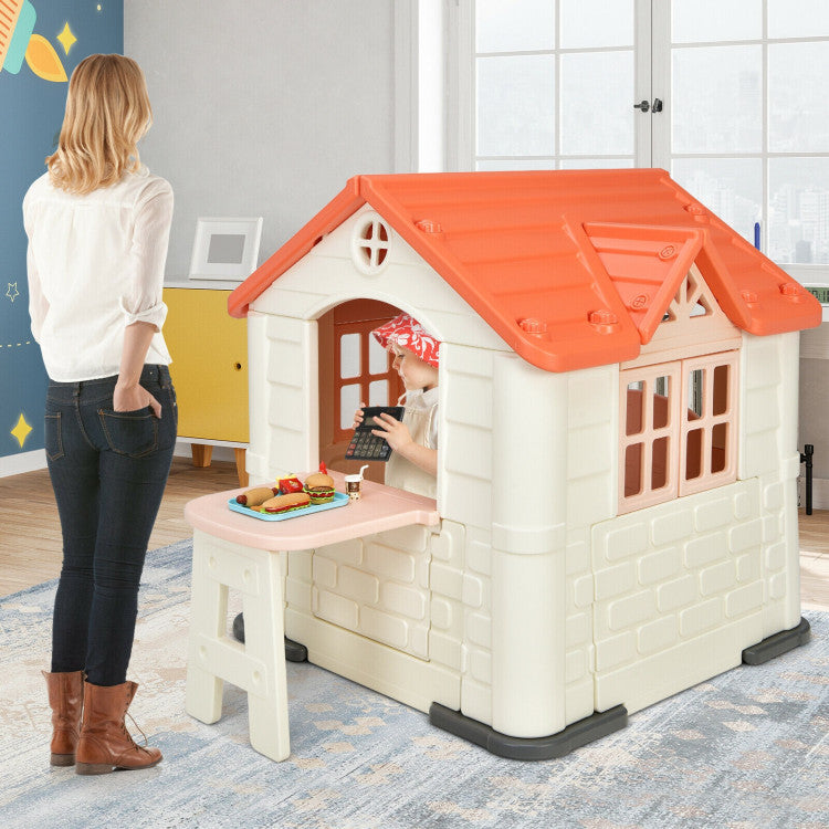 Costway Kid’s Playhouse Pretend Toy House For Boys and Girls 7 Pieces Toy Set