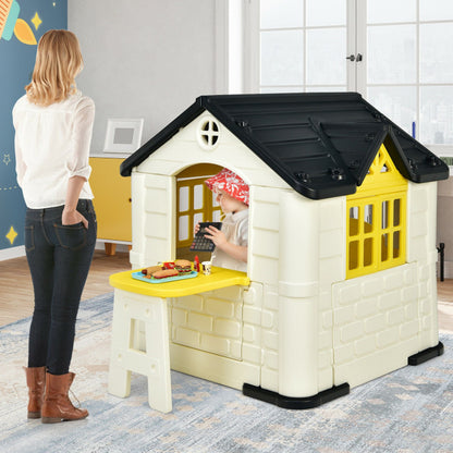 Costway Kid’s Playhouse Pretend Toy House For Boys and Girls 7 Pieces Toy Set