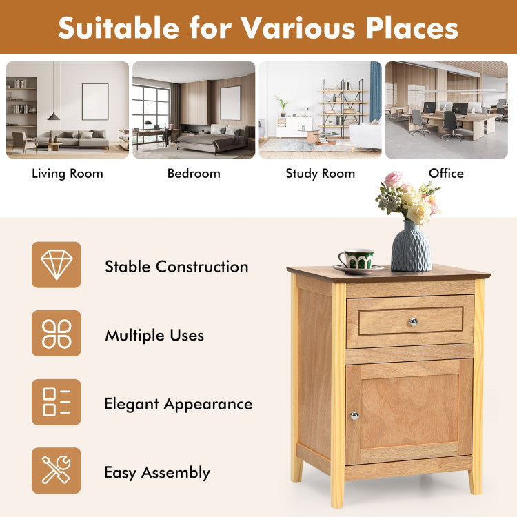 2-Tier Accent Table with Spacious Tabletop