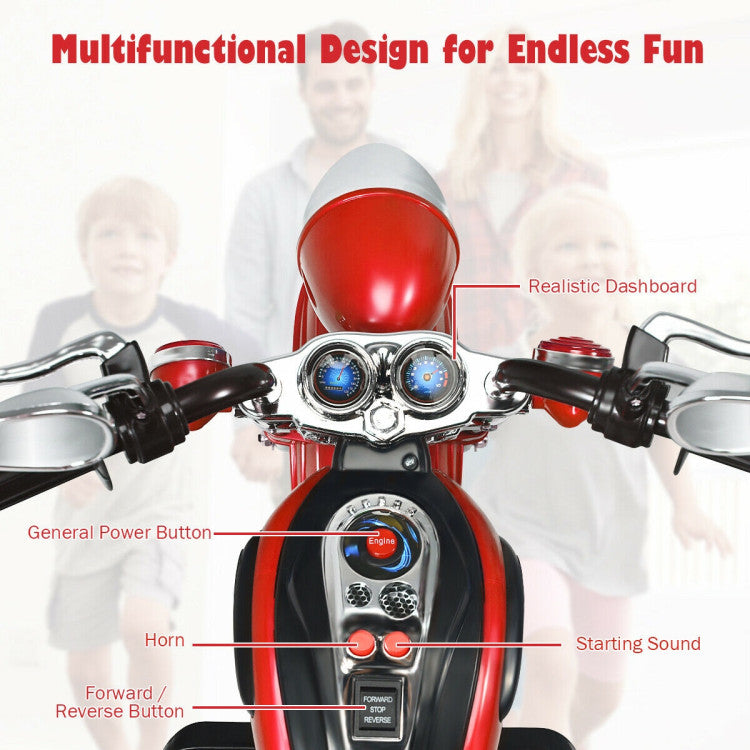 Costway 6V 3 Wheel Kids Motorcycle