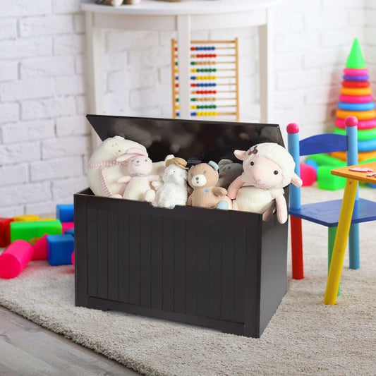 Large Storage Wooden Toy Organizer with High-Quality Flip-Top Lid