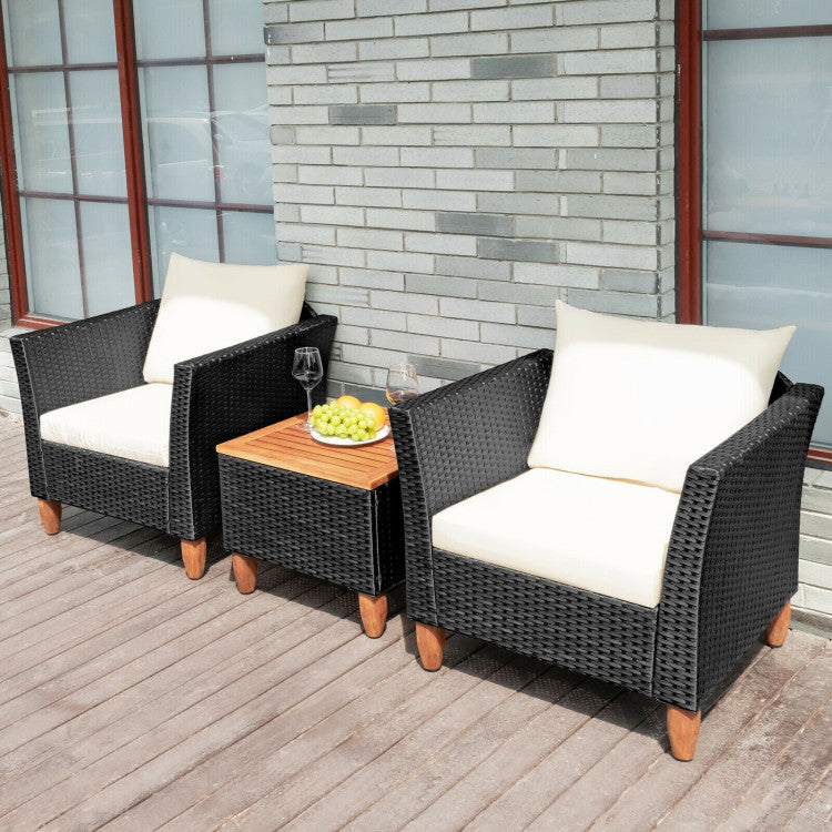 3-Piece Outdoor Patio Rattan Furniture Set