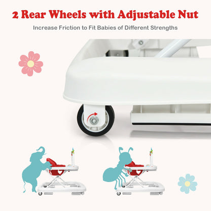 2-in-1 Foldable Baby Walker with Adjustable Height