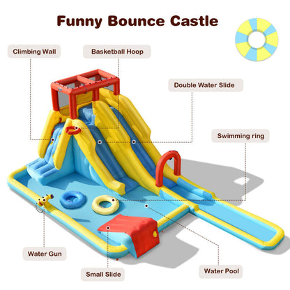 Costway 7-in-1 Inflatable Dual Slide Water Park Bounce House Without Blower