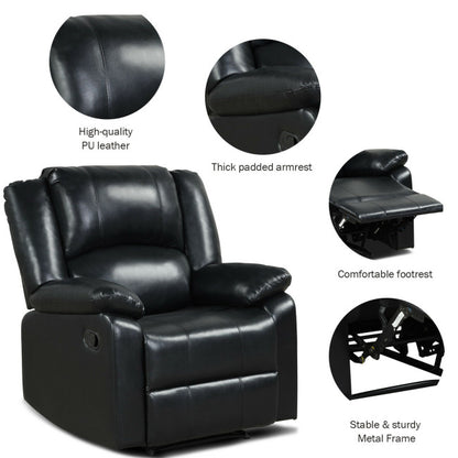 Recliner Chair Lounger Single Sofa for Home Theater Seating with Footrest Armrest