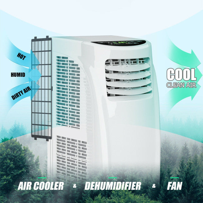 8000 BTU Portable Air Conditioner with Sleep Mode and Dehumidifier Function