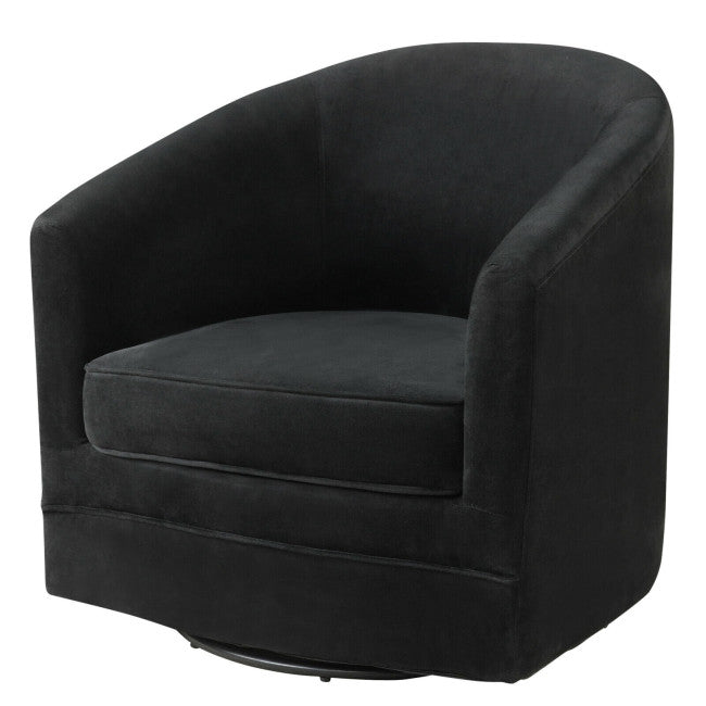 Modern Swivel Barrel Chair with Metal Base