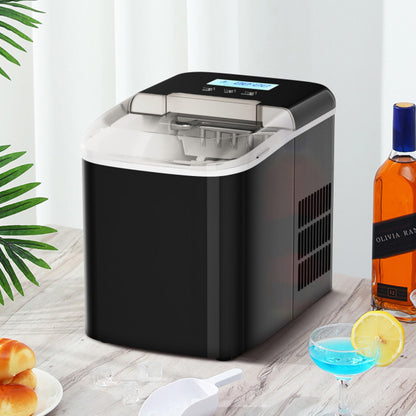 26 lbs Countertop LCD Display Ice Maker with Ice Scoop