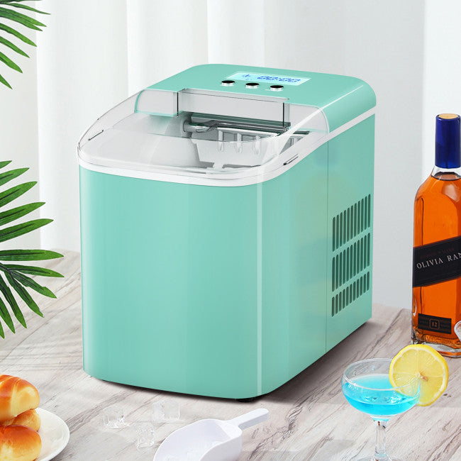 26 lbs Countertop LCD Display Ice Maker with Ice Scoop