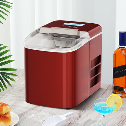 26 lbs Countertop LCD Display Ice Maker with Ice Scoop