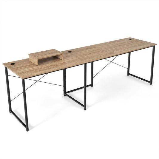 95-inch L-Shaped Long Reversible Computer Desk with Monitor Stand
