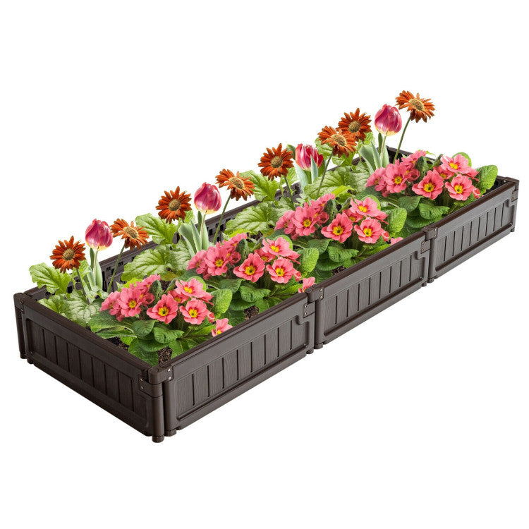 4 x 4 Feet Raised Garden Bed Kit Outdoor Planter Box with Open Bottom Design