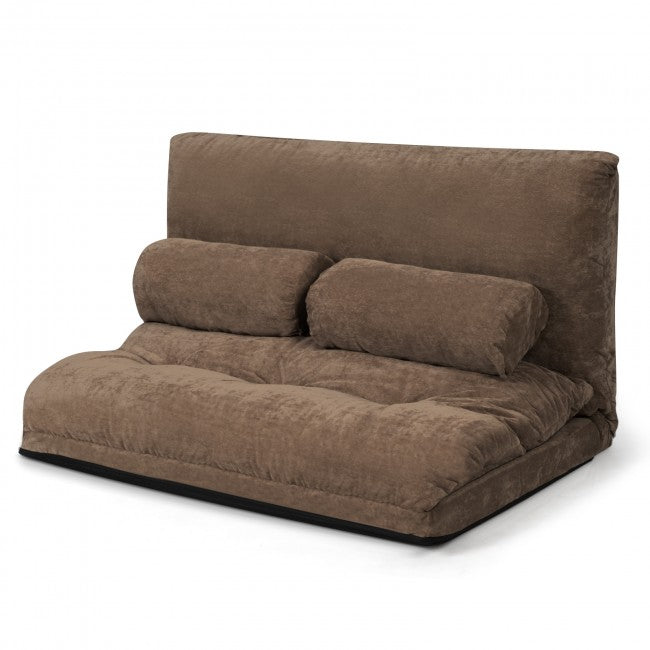 6-Position Adjustable Sleeper Lounge Couch with 2 Pillows