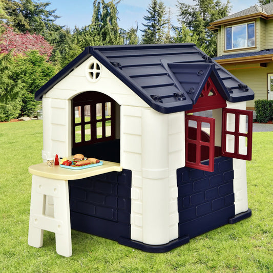 Costway Kid’s Playhouse Pretend Toy House For Boys and Girls 7 Pieces Toy Set