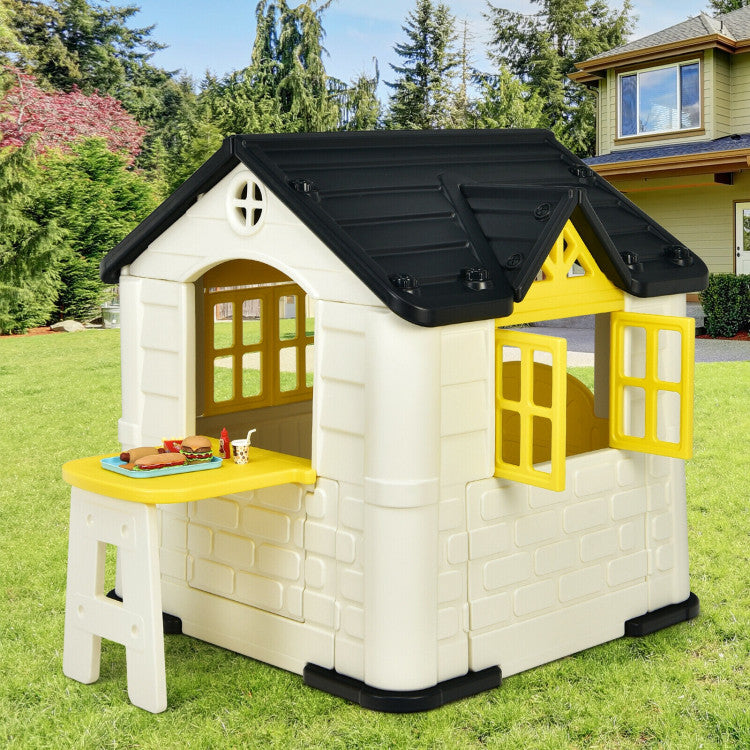 Costway Kid’s Playhouse Pretend Toy House For Boys and Girls 7 Pieces Toy Set