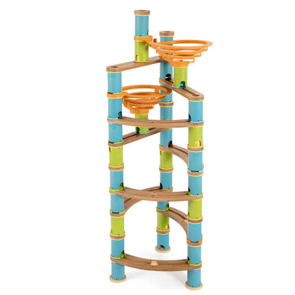 Costway 162 Pieces Bamboo Marble Run Educational Learning Toy Set